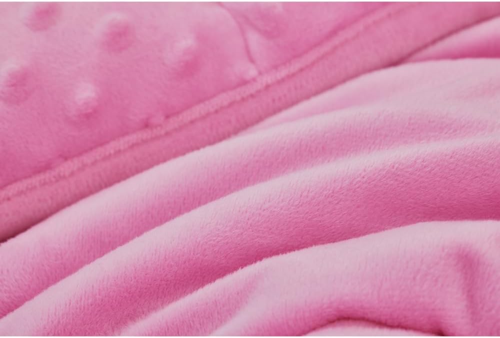 TONGDADA Minky Weighted Blanket | 40''x60'',7lbs | Cozy and Soft Minky Weighted Throw Blanket | Luxury Velvet with Premium Glass Beads | Pink Minky