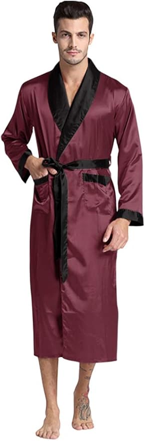 Mens Silky Satin Robe