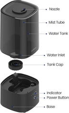 ROSEKM Humidifiers for Bedroom, 2.0L Cool Mist Humidifier for Home Plant and Baby Nursery, Quiet Ultrasonic Humidifier with 360° Nozzle, Auto Shut-Off, Filterless, Black