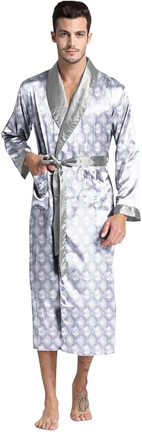 Mens Silky Satin Robe