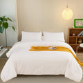 CLOTHKNOW White Comforter Set California King Velvet Bedding Sets Soft Flannel Comforters White Comforter with 2 x Pillow Cases
