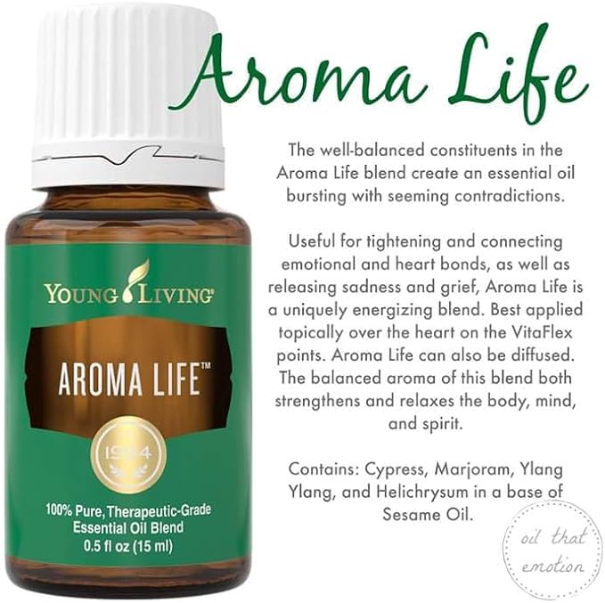 Young Living Aroma Life Essential Oil Blend | 15 ml | Ideal for Massage & Aromatherapy Diffusers | Calming Herbal Scent for Relaxation & Tranquility | Self-Care & Wellness Ritual