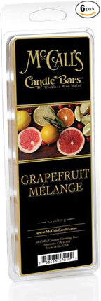 McCall’s Candles | Grapefruit Melange | Scented Wax Melt | Pink Grapefruit & Sweet Citrus Medley | 6-Piece Break-Apart Bar | 12–24 Hours Per Wedge | Poured in the USA | 5.5 oz