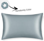 ALASKA BEAR Natural Silk Pillowcase, Hypoallergenic, 19 Momme, 600 Thread Count 100 Percent Mulberry Silk, King Size with Hidden Zipper(1, Haze Blue)