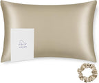 ALASKA BEAR King Size Silk Pillowcase Random Color Silk Scrunchie Gift Set for Beauty Sleep (1, Beige)