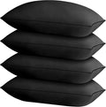 HIMOON Bed Pillows for Sleeping 4 Pack,Standard Size Cooling Pillows Set of 4,Top-end Microfiber Cover for Side Stomach Back Sleepers(Black)