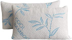 ComfySleep Queen Size 2 Pack Rayon Made from Bamboo Pillows for Sleeping, Cooling Shredded Memory Foam Adjustable Bed Pillow with, Removable/Washable Cover (Queen 2 Pack)