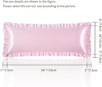 Pink Satin Pillowcases Body Pillow for Hair and Skin,Pink Body Pillow Silk Pillowcase with Envelope Closure Princess Room Decoration