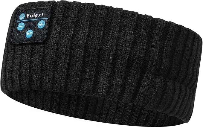 Ear Warmers, Sleep Headphones Bluetooth Beanie Headband, Wireless Ear Muffs Winter Headband with Ultra-Thin Speakers, Headphones for Side Sleepers, Thanksgiving for Women Men BlackGrey