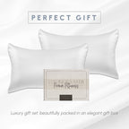 Elegant Comfort 2-Pack King Size 70% Viscose 30% Polyester Cooling Satin Pillowcase Set with Hidden Zipper Closure, White