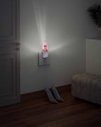 Night Light Plug into Wall, Xmas Western Peach Cowboy Boots Poinsettia Flower Leaf Berry Watercolor Vintage Popsicle Shape Night Light LED Nightlight with Light Sensors for Kids Bedroom Hallway