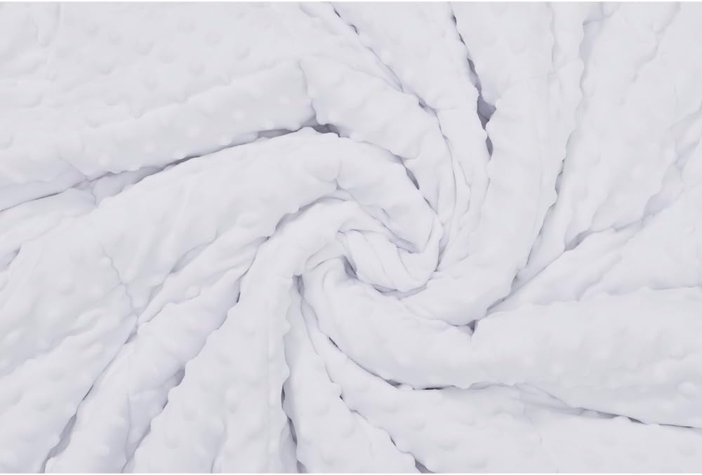 TONGDADA Minky Weighted Blanket | 40''x60'',7lbs | Cozy and Soft Minky Weighted Throw Blanket | Luxury Velvet with Premium Glass Beads | White Minky