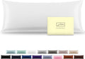 Silk Body Pillowcase Mulberry Silk Pillowcase Body Pillow Cases with Zipper Soft Breathable Smooth Cooling 20x54 inches Body Pillow Pillowcase for Sleep (White,20"X 54",1Pcs)