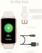 Amzhero Health Fitness Tracker with 24/7 Heart Rate, Blood Oxygen, Blood Pressure, Sleep Tracker, 5ATM Waterproof Activity Trackers with Step Tracker, Pedometer (S & L Bands Included)