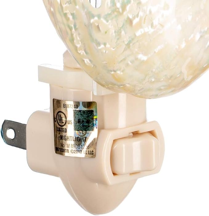 Nautical Crush Trading Seashell Night Light – Beach Night Light with Pearled Abalone – Shell Light for Bathroom – Sea Shell Lamp – Seashell Lamp Plug Into Wall