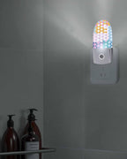 Night Light Plug into Wall, Moroccan Vintage Texture Simple Art Orange Light Blue Peach Purple Green White Popsicle Shape Night Light LED Nightlight with Light Sensors for Kids Bedroom Hallway
