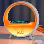 MOMILLA Sunrise Alarm Clock with 15W Wireless Charging Station, Bluetooth Speaker & White Noise Machine - Wake Up Light with Layered Ambient Glow, Sunset Sleep Aid, Zen Gifts for Women, Adults, Teens