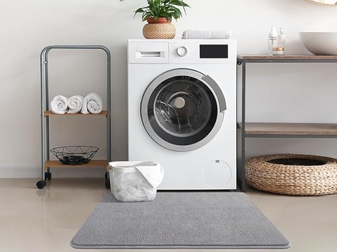 Keeko 2x3 Grey Area Rugs for Bedroom Living Room, Soft Modern Indoor Throw Rugs Low Pile Fluffy Small Rug Door Mat Washable Non Slip Entryway Rug Carpet for Nursery Home Kids Room Decor