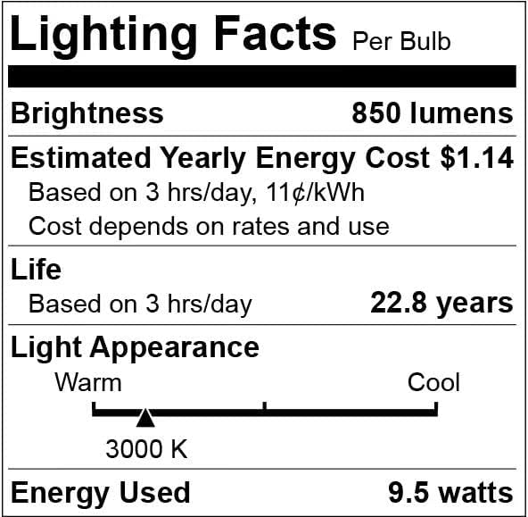 Qualilux Dusk to Dawn LED Light Bulbs Outdoor, Automatic On/Off, 60W Equivalent, Warm White 3000K, Energy Efficient 9.5W, 850 Lumen, A19, E26 Base, 2-Pack, HQ-H007