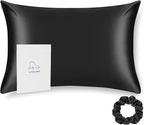 ALASKA BEAR Silk Pillowcase for Hair and Skin Beauty Sleep 100 Real Mulberry Silk Anti-Aging Pillow Slip Case Cover King Size with Zipper (1pc, Black)