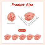 100Pcs 7x9mm Hawaii Flower Beads Carved Coral Beads Summer Pink Jasmine Artificial Floral Synthetic Coral Small Smooth Loose Spacers Findings for Jewelry Making Bracelets Necklaces DIY Crafts