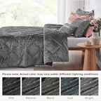 Intelligent Design King Comforter Set, Velvet Comforter Set , Luxury Diamond Quilting Comforter Set, Fluffy Comforter Bed Set with Decorative Pillowand 2 Shams, 4 Piece Grey, King/ Cal King