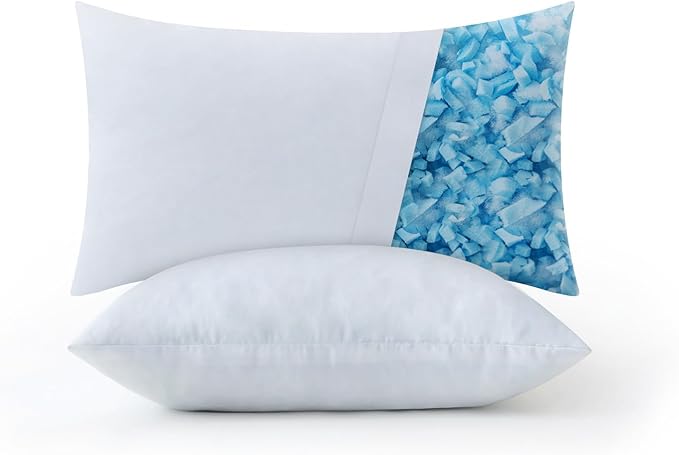 MIULEE Pack of 2 12x20 Pillow Inserts-Decorative Shredded Memory Foam Cooling Throw Pillows-Adjustable Premium Lumbar Wedding Pillow Stuffer Form for Couch Bed Cushion