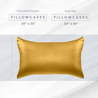 Elegant Comfort 4-Pack King Satin Pillowcase Set with Hidden Zipper Closure, Gold, 20" x 40"