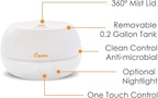 Crane Portable Ultrasonic Travel Humidifier & Aroma Diffuser – 0.2 Gallon Cool Mist, No Filter Required, Optional Essential Oil Tray, Whisper-Quiet for Babies, Travel, & Small Rooms (White)