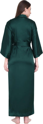 Silk Robes for Women Ankle Length Satin Kimono Robes with Belt Bridemaids Sleepwear Bachelorette Nightgown