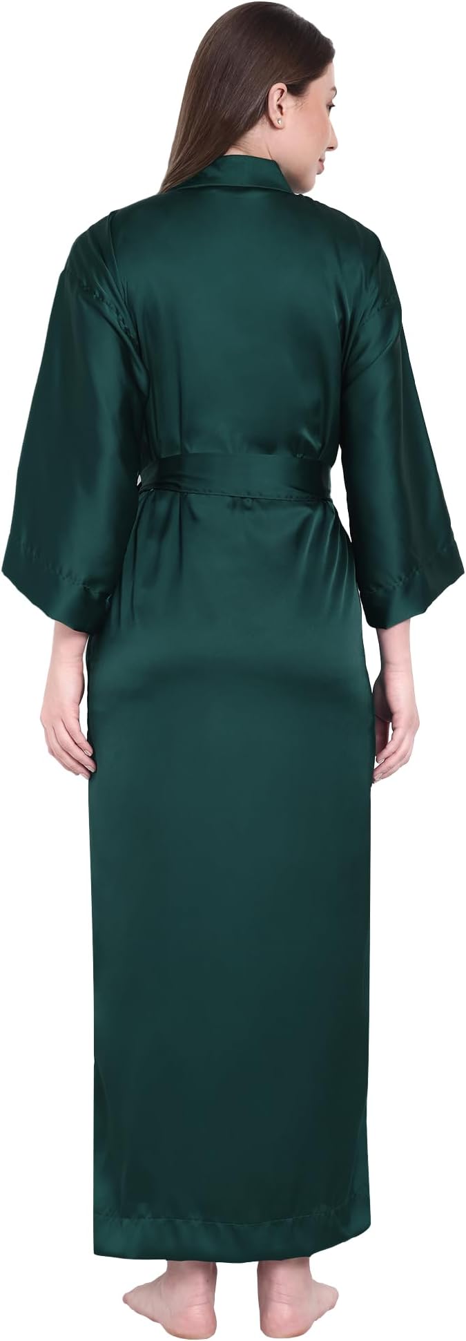 Silk Robes for Women Ankle Length Satin Kimono Robes with Belt Bridemaids Sleepwear Bachelorette Nightgown