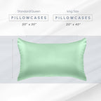 Elegant Comfort 6-Pack Cooling Viscose Satin Pillowcase Set with Hidden Zipper Closure, Silky Smooth for Best Hair and Skin Care-Beautiful Gift Box-6-Piece Satin Pillowcase Set, King, Mint Green