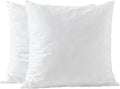 basic home 20x20 Pillow Inserts-Shredded Memory Foam Fill-High Density Throw Pillow Inserts with Long Support-Home Couch Hotel Collection-Cotton Fabric-2 Pack