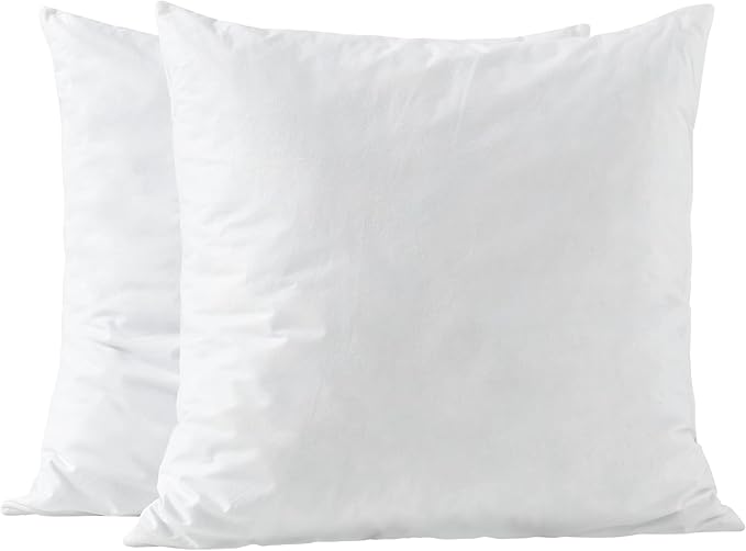 basic home 20x20 Pillow Inserts-Shredded Memory Foam Fill-High Density Throw Pillow Inserts with Long Support-Home Couch Hotel Collection-Cotton Fabric-2 Pack