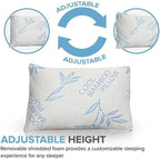 2 Pack King Size Pillows for Sleeping, Cooling Shredded Memory Foam Adjustable Bed Pillow with, Removable/Washable Cover (King 2 Pack)
