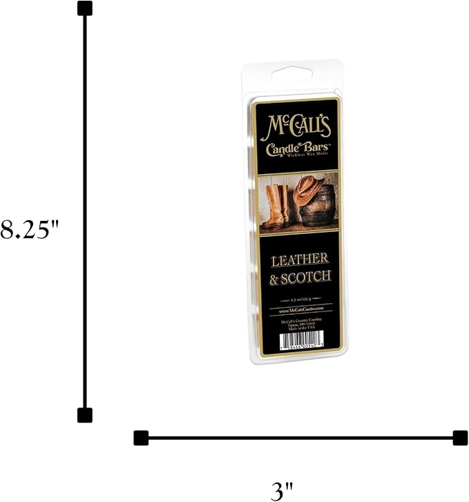 McCall’s Candles | Leather & Scotch | Scented Wax Melt | Leather & Scotch Fragrance | 6-Piece Break-Apart Bar | 12–24 Hours Per Wedge | Poured in The USA | 5.5 oz