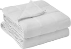 yescool Weighted Blanket for Adults (15 lbs, 60" x 80", White) Cooling Heavy Blanket for Sleeping Perfect for 140-160 lbs, Queen Size Breathable Blanket with Premium Glass Bead, Machine Washable