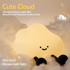 S NMT Cute Cloud Night Light Silicone Nursery USB Rechargeable Christmas Sleeping Bedside Lamp Touch Sensor Nightlights for Bedroom