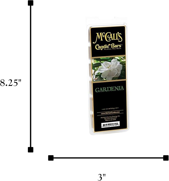 McCall’s Candles | Gardenia | Scented Wax Melt | Fresh Gardenia Blossom & Soft White Petals | 6-Piece Break-Apart Bar | 12–24 Hours Per Wedge | Poured in the USA | 5.5 oz