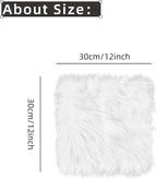 12 Inch White Square Faux Fur Rug, Small Product Photography Background, Perfect for Jewelry, Mini Bags, Nail Art, Small Vases and Other Desktop Photography (1pcs)