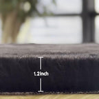 ORINOVA Black Shag Rugs 8x10 Area Rugs for Living Room Faux Rabbit Fur Machine Washable Area Rugs for Bedroom Nursery Decor Fluffy Rug