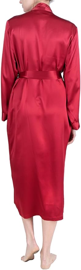 OSCAR ROSSA Women's Luxury Silk Sleepwear 100% Mulberry Silk Long Robe Kimono