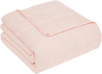 CuteKing Weighted Blanket for Adults(15lbs, 60"x80", Pink) Heavy Blanket for 140-150lbs, Weighted Blanket for Cooling & Heating with Premium Glass Beads, Soft Thick Blanket for Adult All-Season