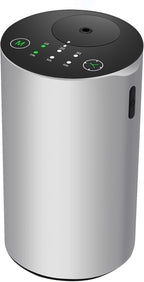 Waterless Essential Oil Diffuser, Battery Powered Mini Scent Air Machine, Aromatherapy Mist Diffuser for Home Room Car Office (Silver Aluminum Alloy)