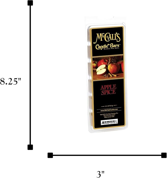 McCall’s Candles | Apple Spice | Scented Wax Melt | Warm Baked Apple, Nutmeg & Cinnamon | 6-Piece Break-Apart Bar | 12–24 Hours Per Wedge | Poured in the USA | 5.5 oz