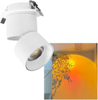 Sunset Lamp Ceiling Spotlgiht Accent Lighting 10W LED Projection Lamp, Sunlight Mood Lamps for Bedroom Picture Decor Aesthetic Indoor Rotation Adjustable Dwnlight, White