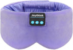Joythink Sleep Headphones Bluetooth Sleep Mask Silk Headband Earphones Bluetooth Eye Mask for Sleeping On Side Blackout Soft Sleep Earphones Music Kids Children Eye Cover Purple