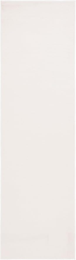 SAFAVIEH Washable Rug Faux Rabbit Fur Shag Collection - 2'3" x 8' Runner, Beige, Slip Resistant & Easy Cleaning, Ideal for Living Room, Hallway, Foyer, Nursery, Bedroom, Boys & Girls Room (FRF100B)