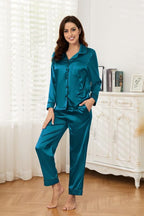 U2SKIIN Women Silk Pajamas Set, Long Sleeve Satin Pajamas for Women Sleepwear Button Down Pjs Set Two-piece