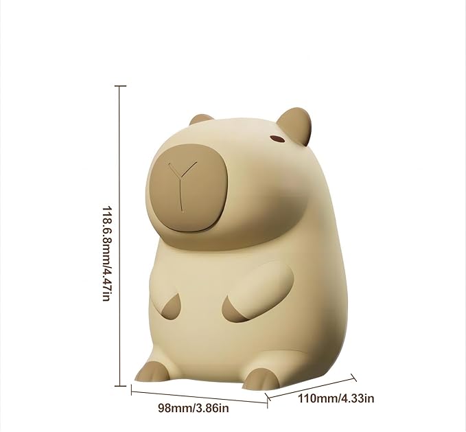 S NMT Cute Cartoon Capybara Silicone Night Light USB Rechargeable Timing Dimming Sleep Night Lamp for Children's Room Decor